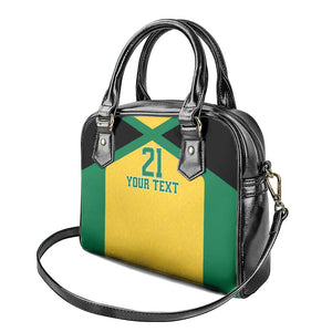 Afro-Jamaicans Football Custom Shoulder Handbag Gold Ethnic Motifs