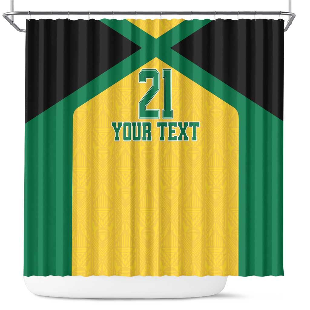 Afro-Jamaicans Football Custom Shower Curtain Gold Ethnic Motifs