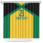 Afro-Jamaicans Football Custom Shower Curtain Gold Ethnic Motifs