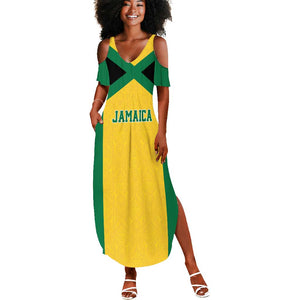 Afro-Jamaicans Football Custom Summer Maxi Dress Gold Ethnic Motifs