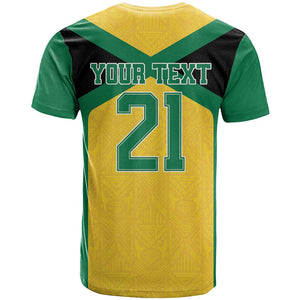 Afro-Jamaicans Football Custom T shirt Gold Ethnic Motifs