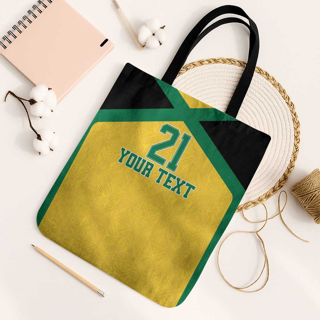 Afro-Jamaicans Football Custom Tote Bag Gold Ethnic Motifs