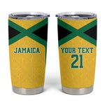 Afro-Jamaicans Football Custom Tumbler Cup Gold Ethnic Motifs
