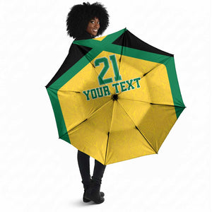 Afro-Jamaicans Football Custom Umbrella Gold Ethnic Motifs
