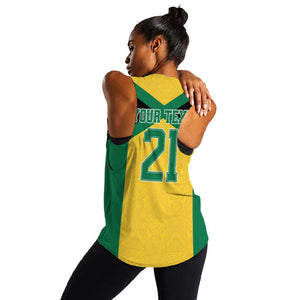 Afro-Jamaicans Football Custom Women Racerback Tank Gold Ethnic Motifs