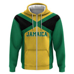Afro-Jamaicans Football Custom Zip Hoodie Gold Ethnic Motifs