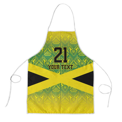 Afro-Jamaicans Custom Apron Reggae Boyz With Traditional Pattern
