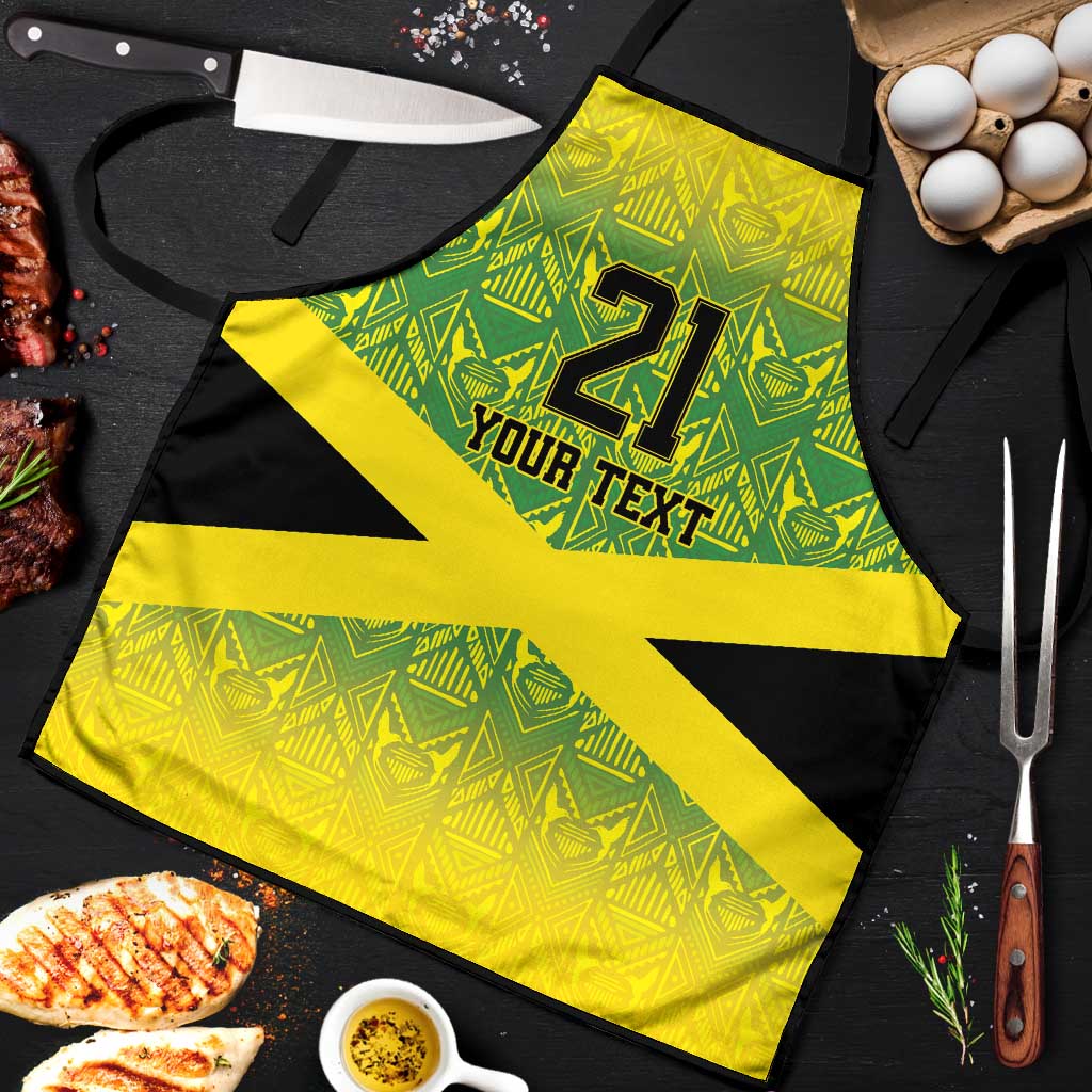 Afro-Jamaicans Custom Apron Reggae Boyz With Traditional Pattern