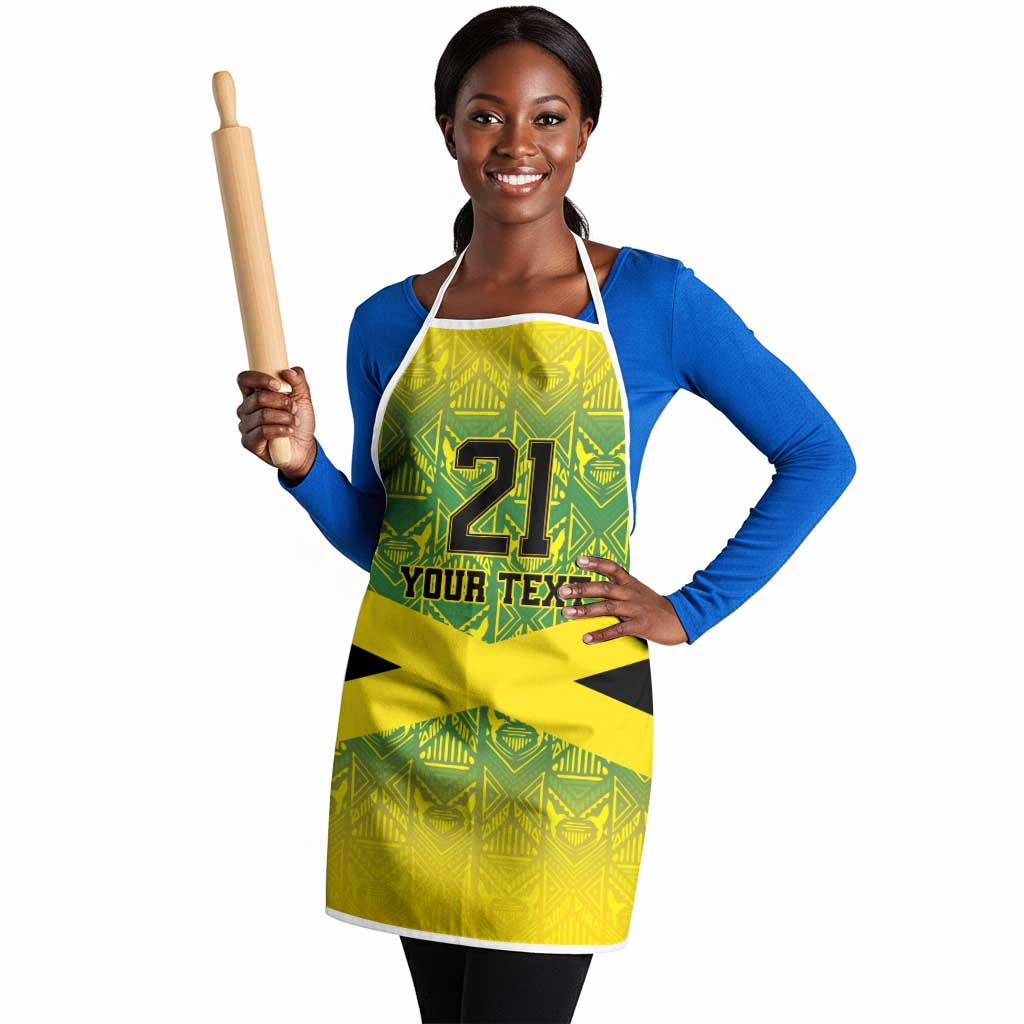 Afro-Jamaicans Custom Apron Reggae Boyz With Traditional Pattern