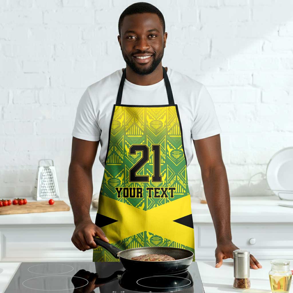 Afro-Jamaicans Custom Apron Reggae Boyz With Traditional Pattern