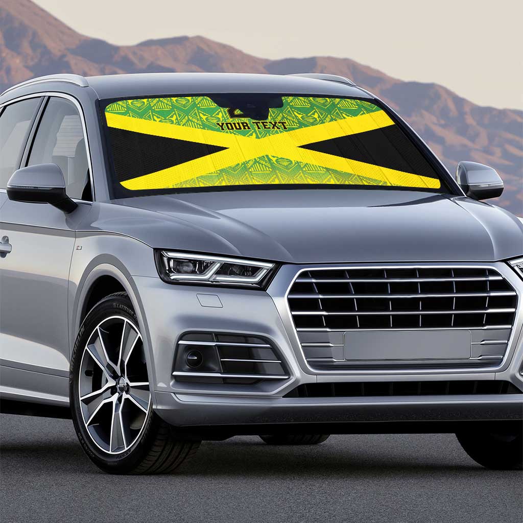 Afro-Jamaicans Custom Auto Sun Shade Reggae Boyz With Traditional Pattern