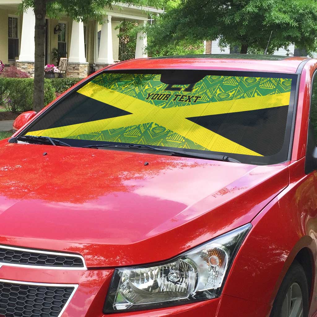 Afro-Jamaicans Custom Auto Sun Shade Reggae Boyz With Traditional Pattern