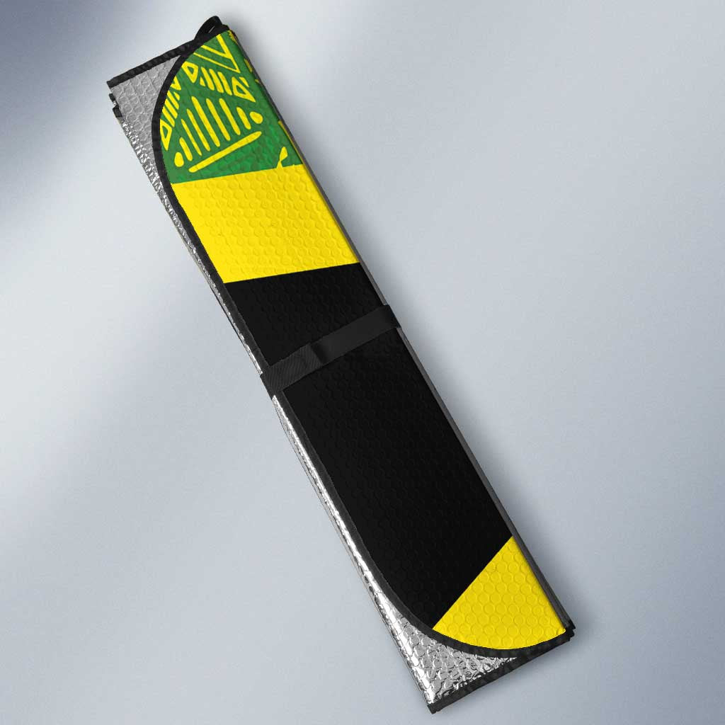Afro-Jamaicans Custom Auto Sun Shade Reggae Boyz With Traditional Pattern