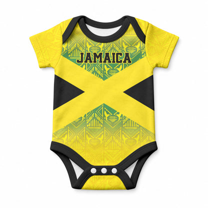 Afro-Jamaicans Custom Baby Onesie Reggae Boyz With Traditional Pattern