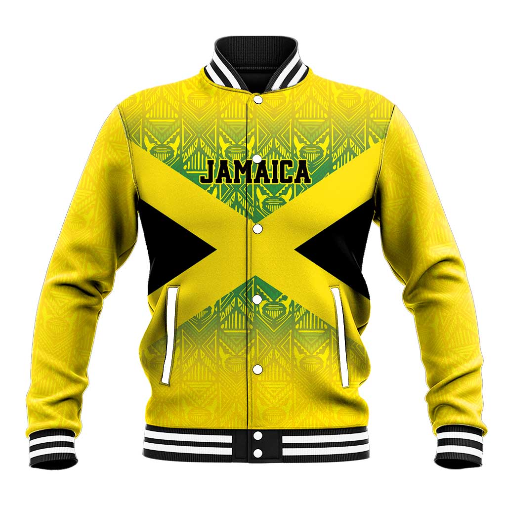 Afro-Jamaicans Custom Baseball Jacket Reggae Boyz With Traditional Pattern