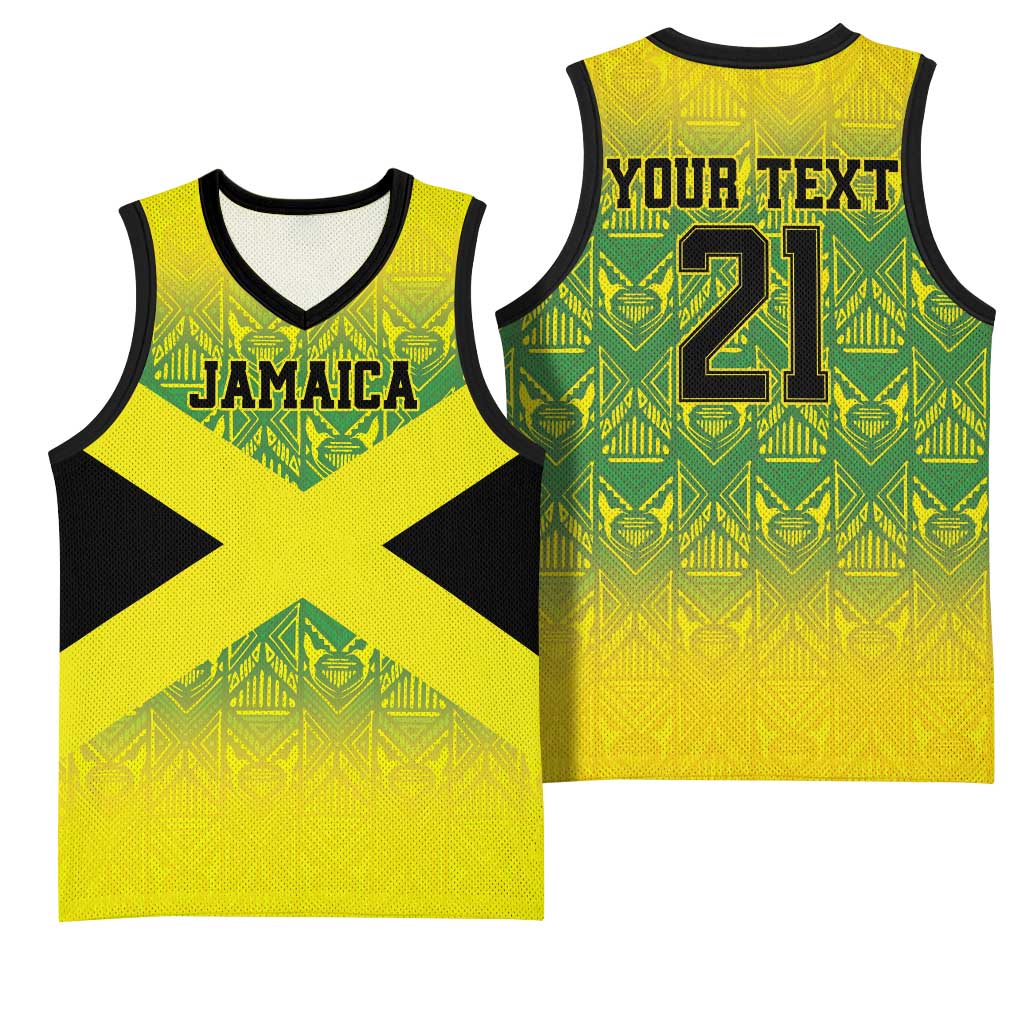 Afro-Jamaicans Custom Basketball Jersey Reggae Boyz With Traditional Pattern LT9