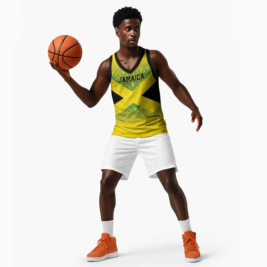Afro-Jamaicans Custom Basketball Jersey Reggae Boyz With Traditional Pattern LT9