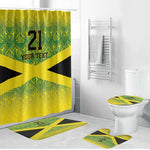 Afro-Jamaicans Custom Bathroom Set Reggae Boyz With Traditional Pattern