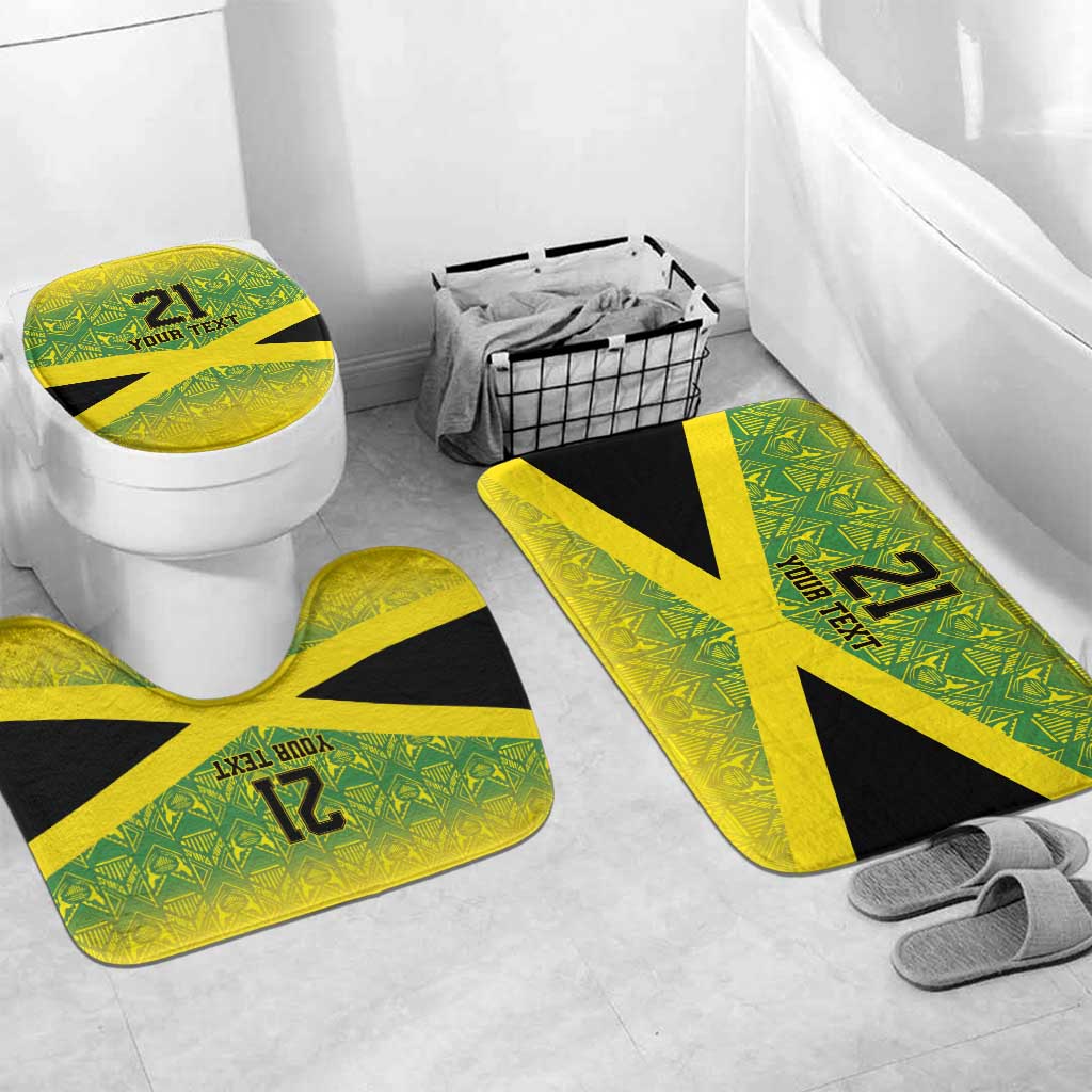 Afro-Jamaicans Custom Bathroom Set Reggae Boyz With Traditional Pattern