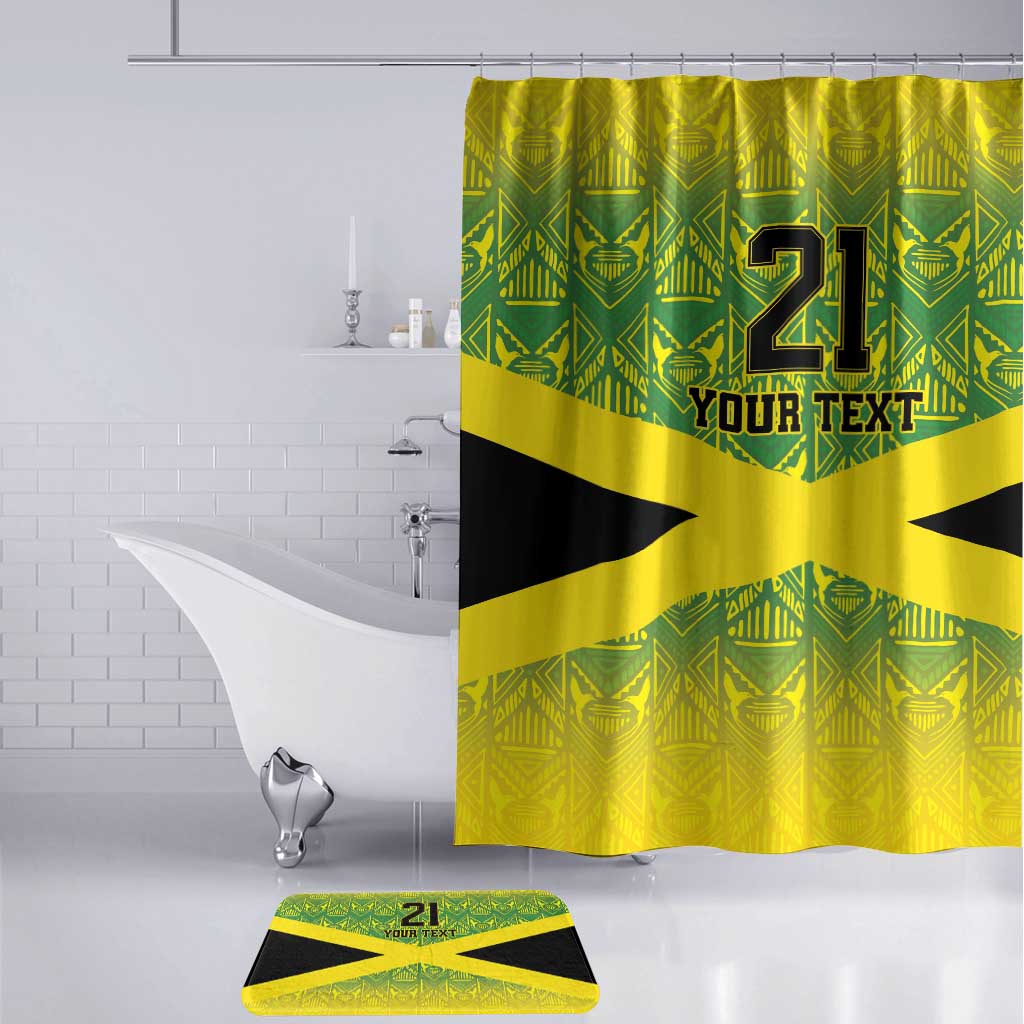 Afro-Jamaicans Custom Bathroom Set Reggae Boyz With Traditional Pattern