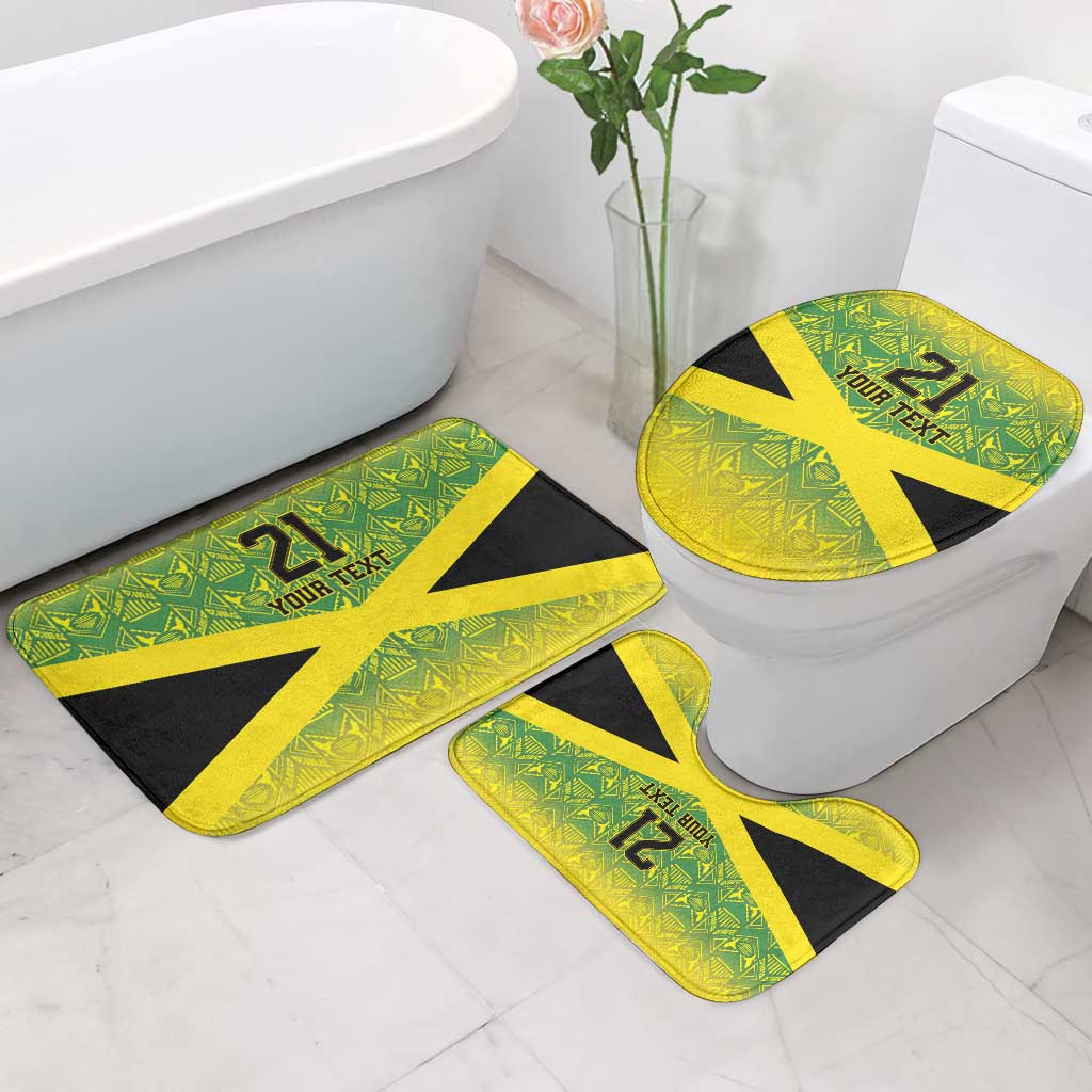 Afro-Jamaicans Custom Bathroom Set Reggae Boyz With Traditional Pattern