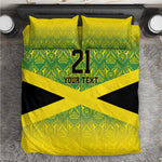 Afro-Jamaicans Custom Bedding Set Reggae Boyz With Traditional Pattern
