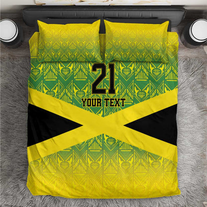 Afro-Jamaicans Custom Bedding Set Reggae Boyz With Traditional Pattern