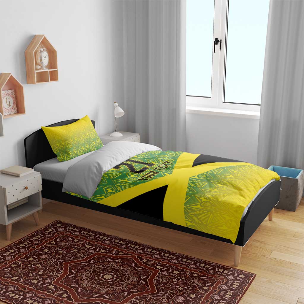 Afro-Jamaicans Custom Bedding Set Reggae Boyz With Traditional Pattern