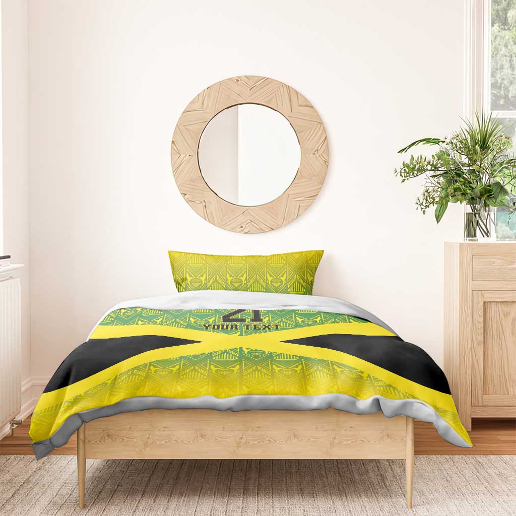 Afro-Jamaicans Custom Bedding Set Reggae Boyz With Traditional Pattern