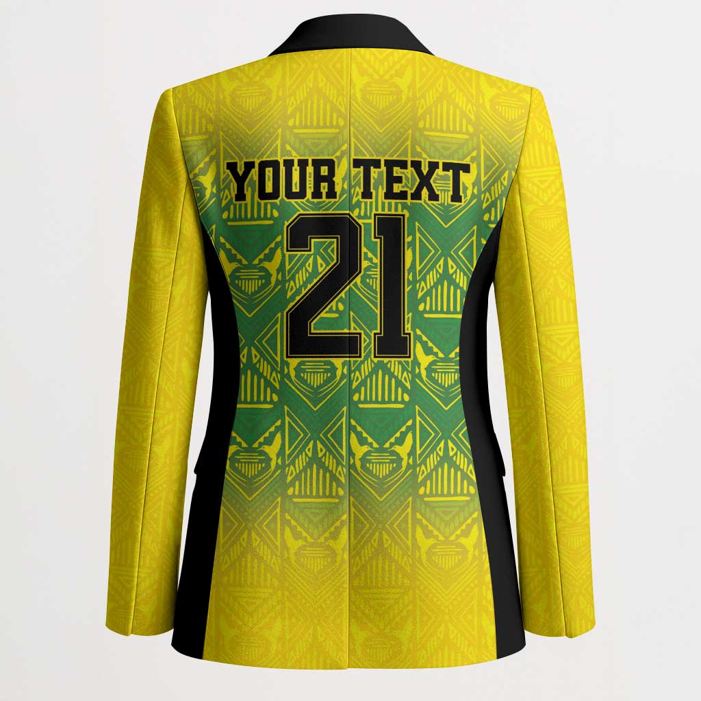 Afro-Jamaicans Custom Blazer Reggae Boyz With Traditional Pattern