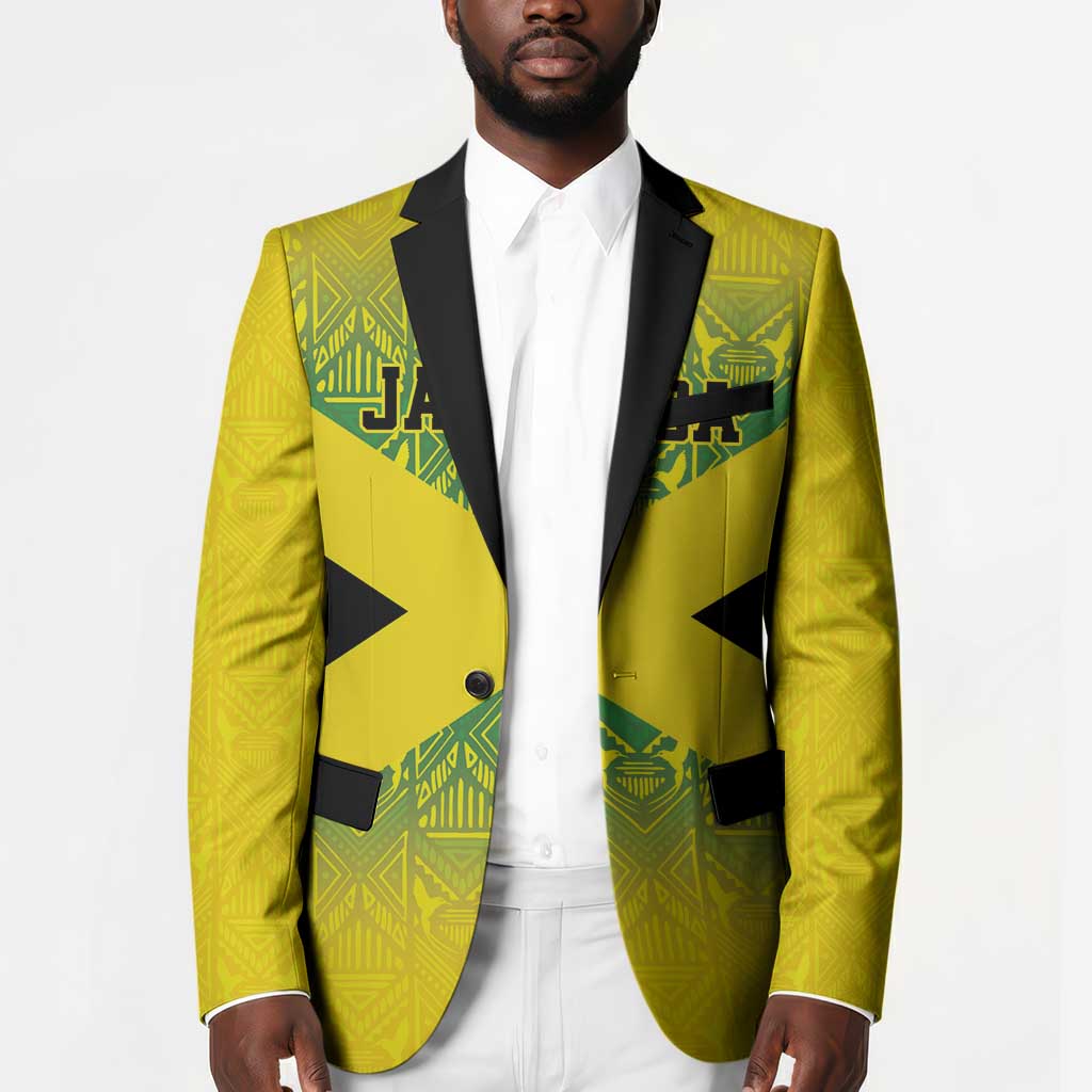 Afro-Jamaicans Custom Blazer Reggae Boyz With Traditional Pattern