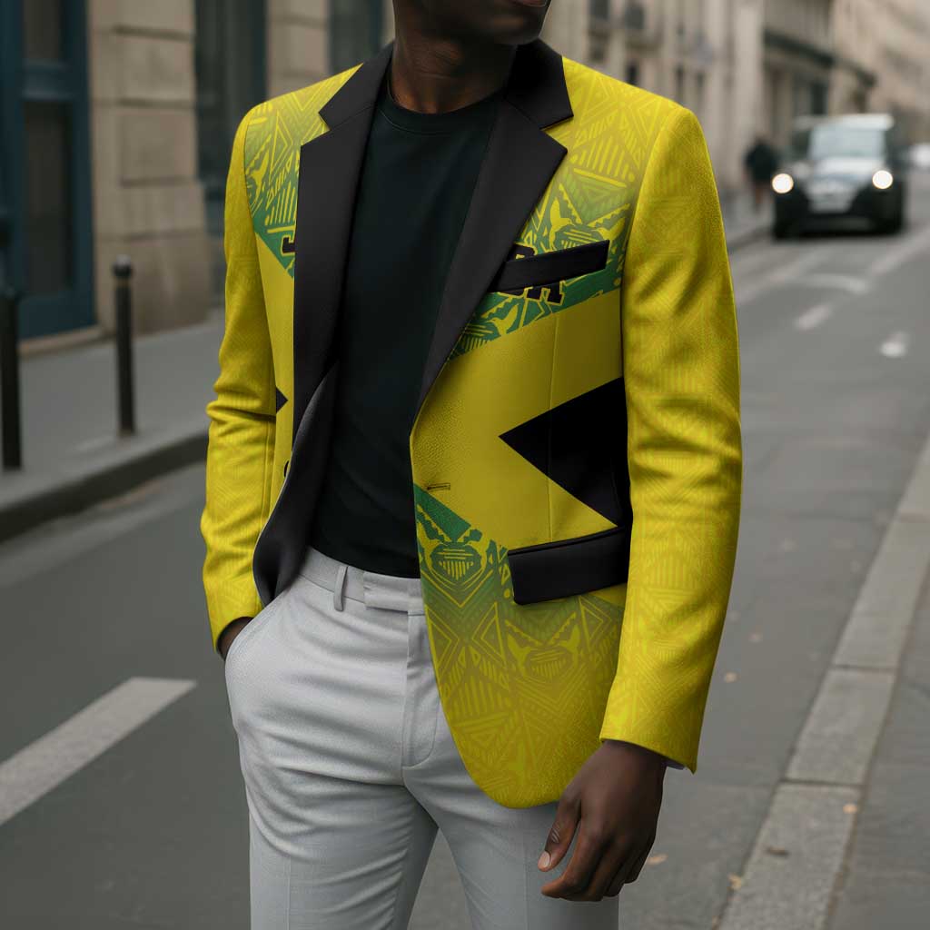 Afro-Jamaicans Custom Blazer Reggae Boyz With Traditional Pattern