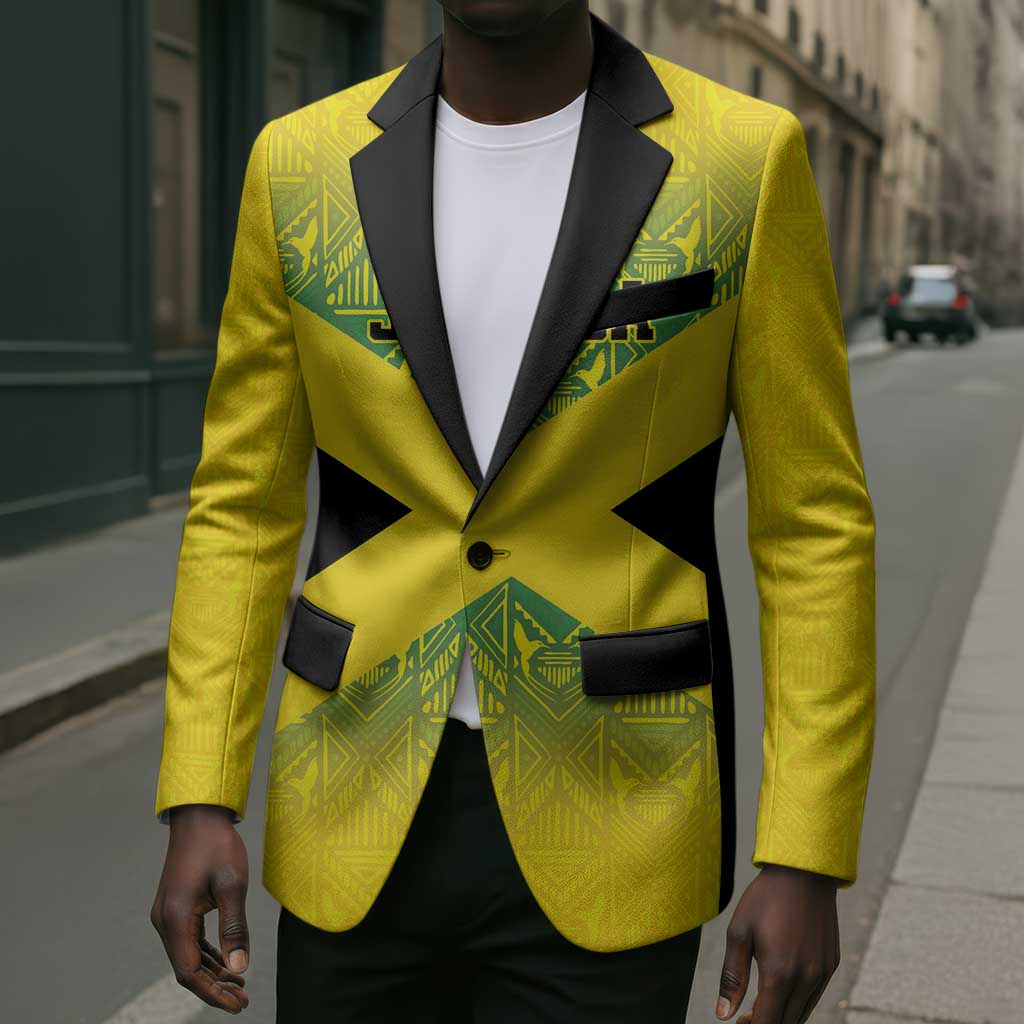 Afro-Jamaicans Custom Blazer Reggae Boyz With Traditional Pattern