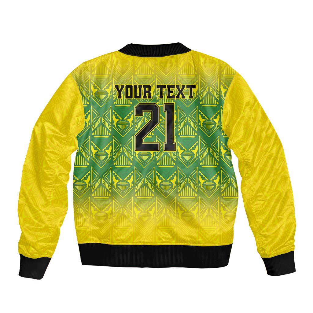 Afro-Jamaicans Custom Bomber Jacket Reggae Boyz With Traditional Pattern