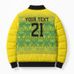 Afro-Jamaicans Custom Bomber Puffer Jacket Reggae Boyz With Traditional Pattern
