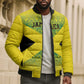 Afro-Jamaicans Custom Bomber Puffer Jacket Reggae Boyz With Traditional Pattern