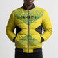 Afro-Jamaicans Custom Bomber Puffer Jacket Reggae Boyz With Traditional Pattern