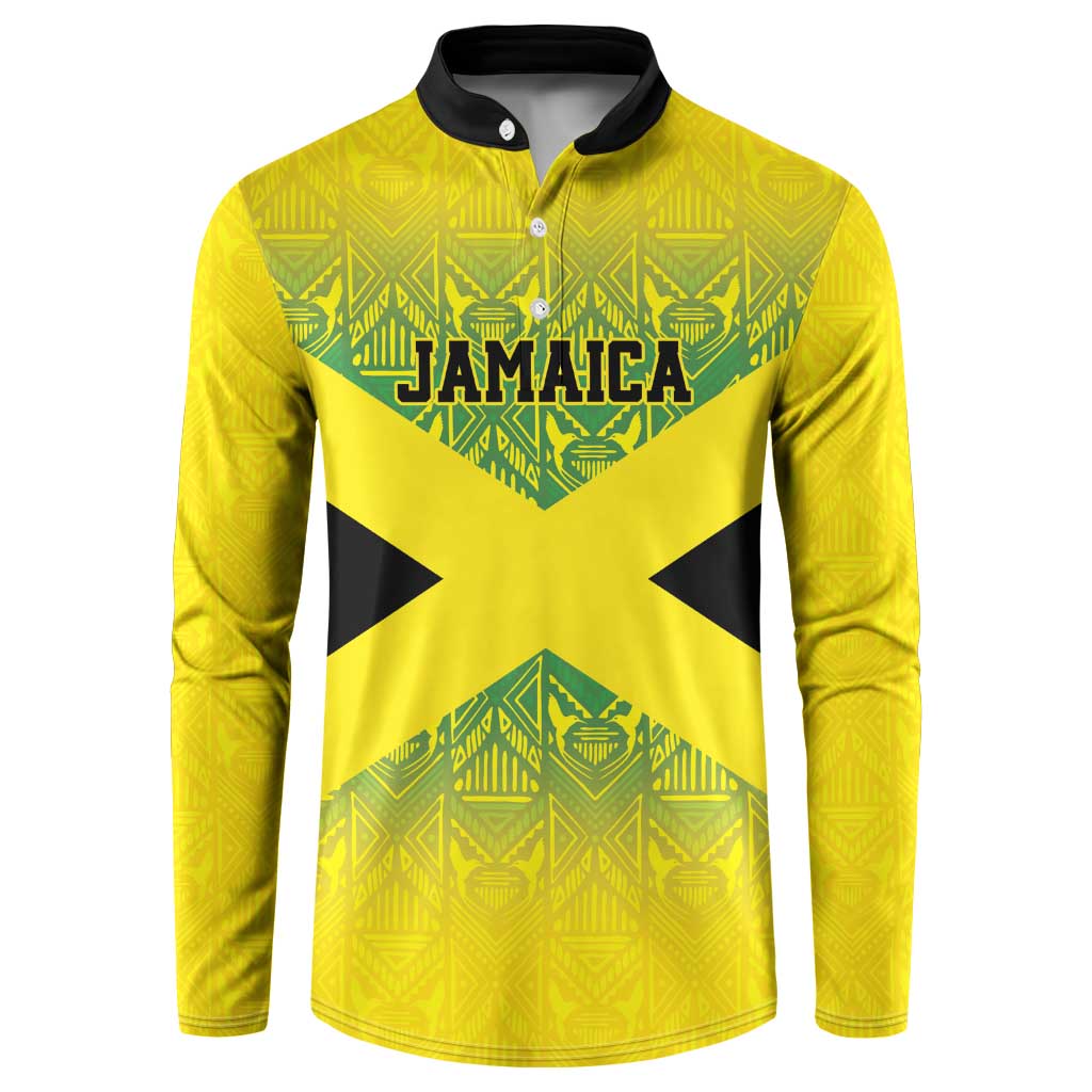 Afro-Jamaicans Custom Button Sweatshirt Reggae Boyz With Traditional Pattern