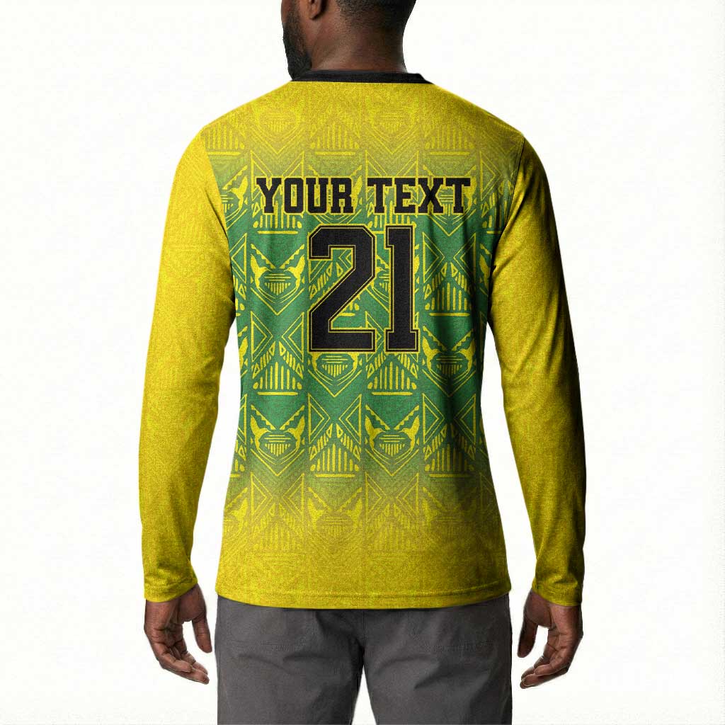 Afro-Jamaicans Custom Button Sweatshirt Reggae Boyz With Traditional Pattern