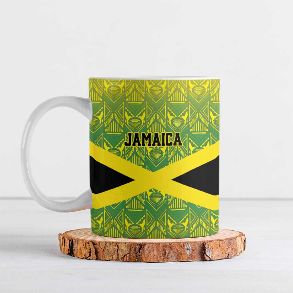Afro-Jamaicans Custom Ceramic Mug Reggae Boyz With Traditional Pattern