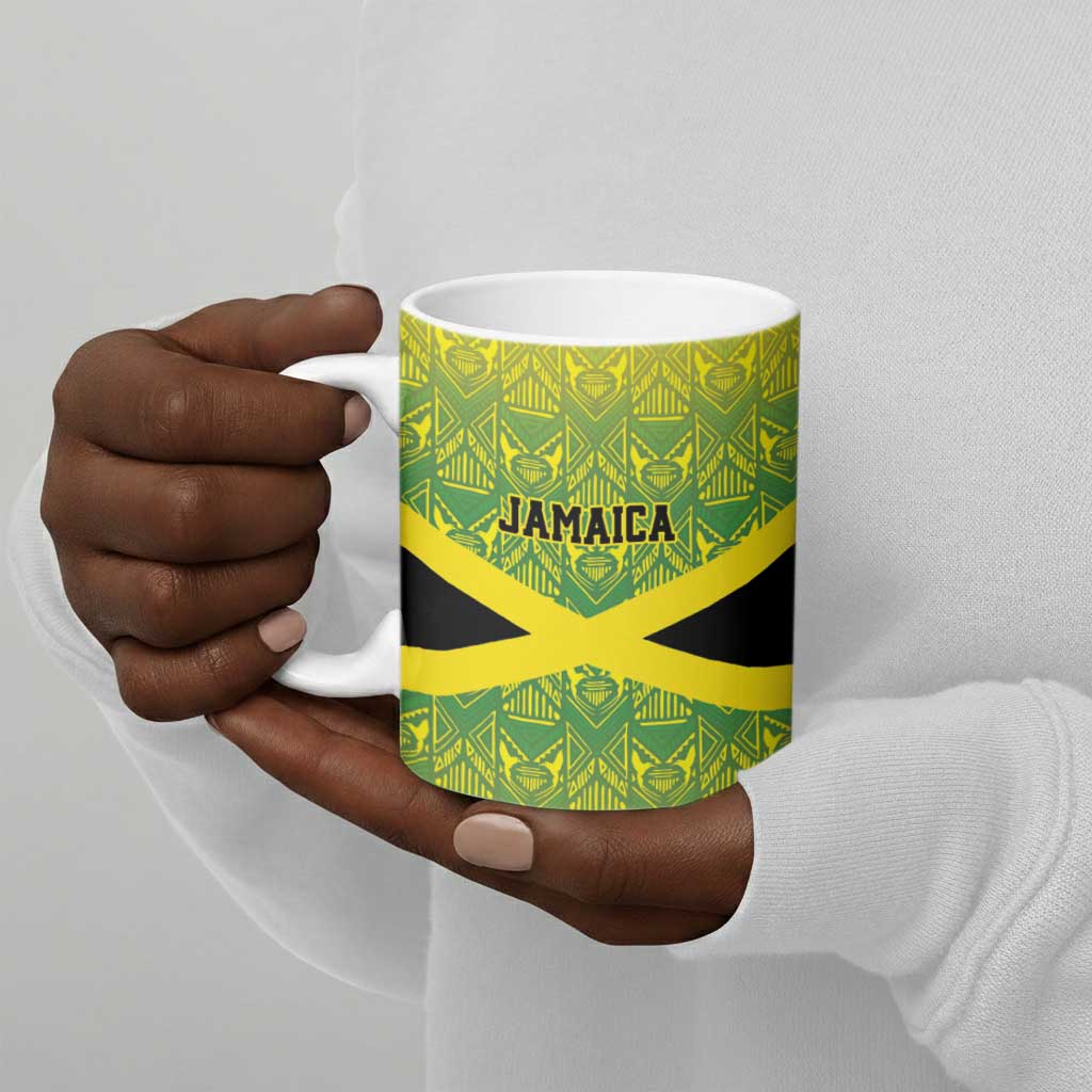 Afro-Jamaicans Custom Ceramic Mug Reggae Boyz With Traditional Pattern
