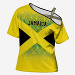 Afro-Jamaicans Custom Cross Shoulder Shirt Reggae Boyz With Traditional Pattern