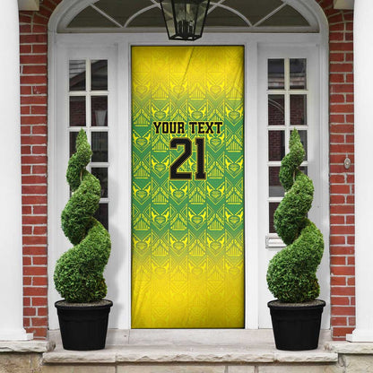 Afro-Jamaicans Custom Door Cover Reggae Boyz With Traditional Pattern