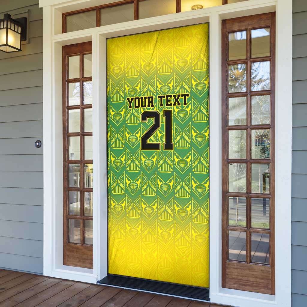 Afro-Jamaicans Custom Door Cover Reggae Boyz With Traditional Pattern