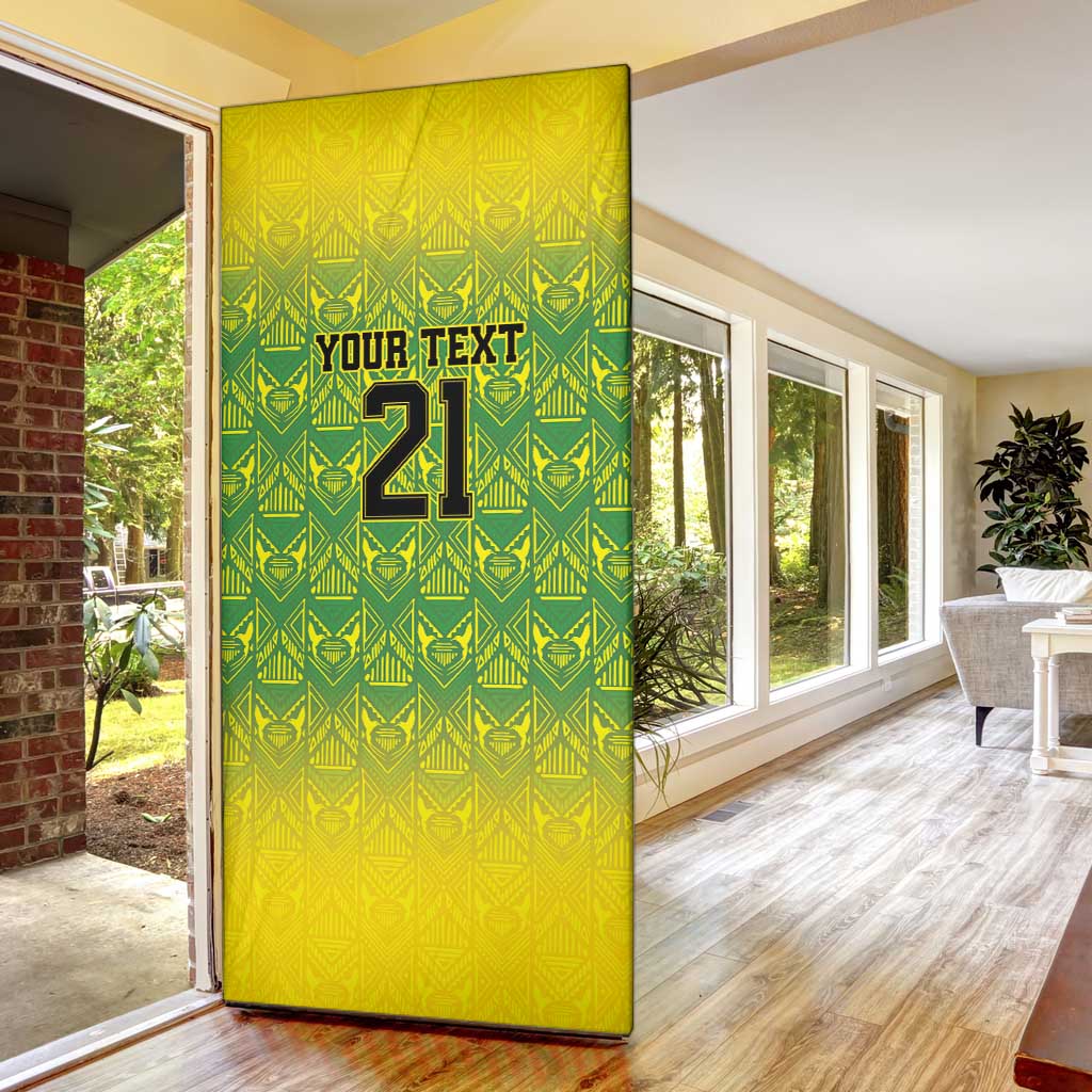 Afro-Jamaicans Custom Door Cover Reggae Boyz With Traditional Pattern