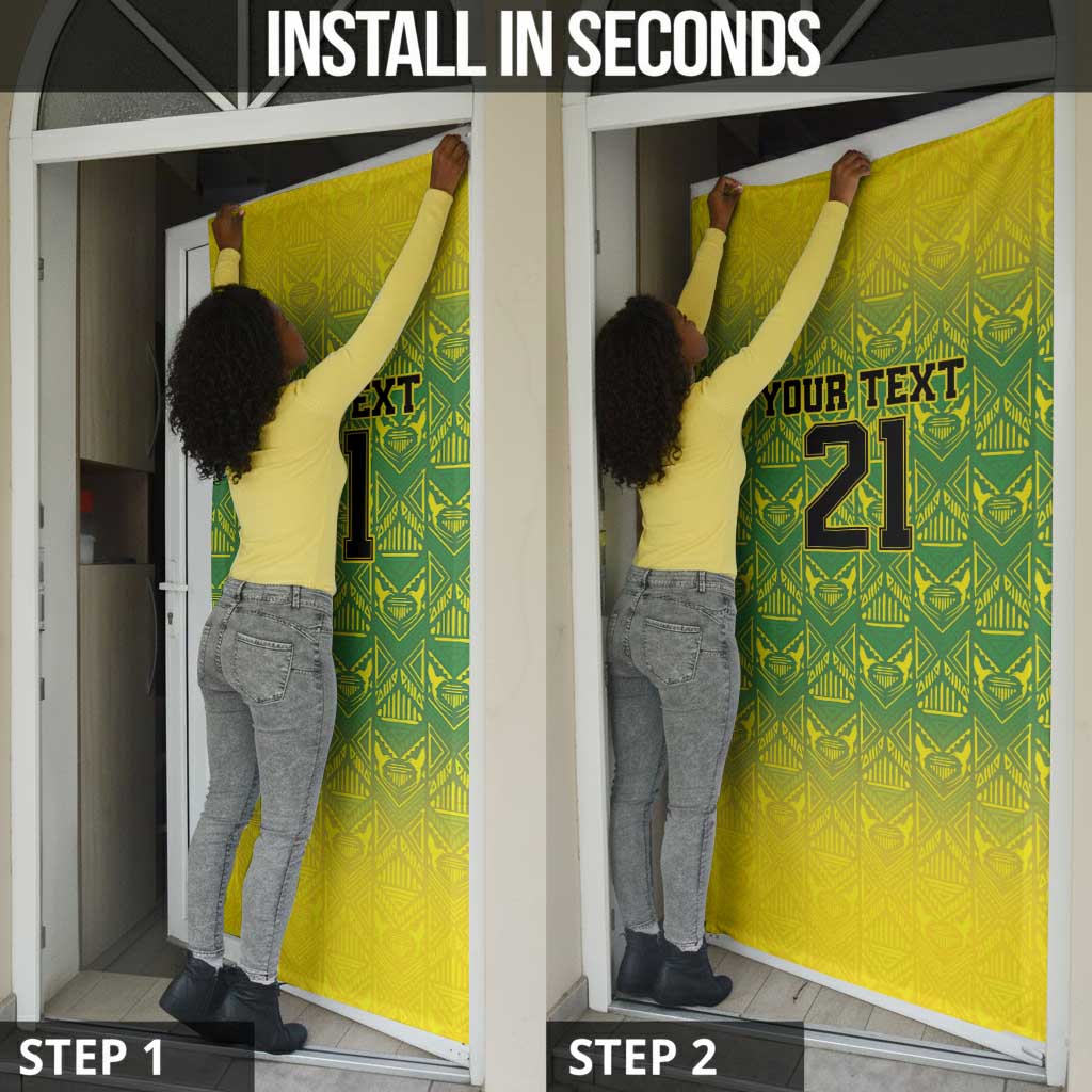 Afro-Jamaicans Custom Door Cover Reggae Boyz With Traditional Pattern