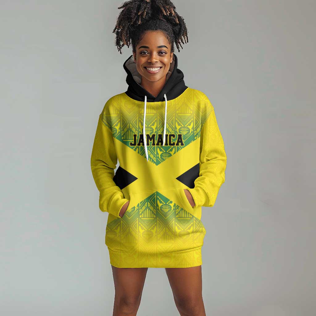 Afro-Jamaicans Custom Hoodie Dress Reggae Boyz With Traditional Pattern