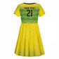 Afro-Jamaicans Custom Kid Short Sleeve Dress Reggae Boyz With Traditional Pattern