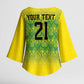 Afro-Jamaicans Custom Kimono Sleeve Blouse Reggae Boyz With Traditional Pattern
