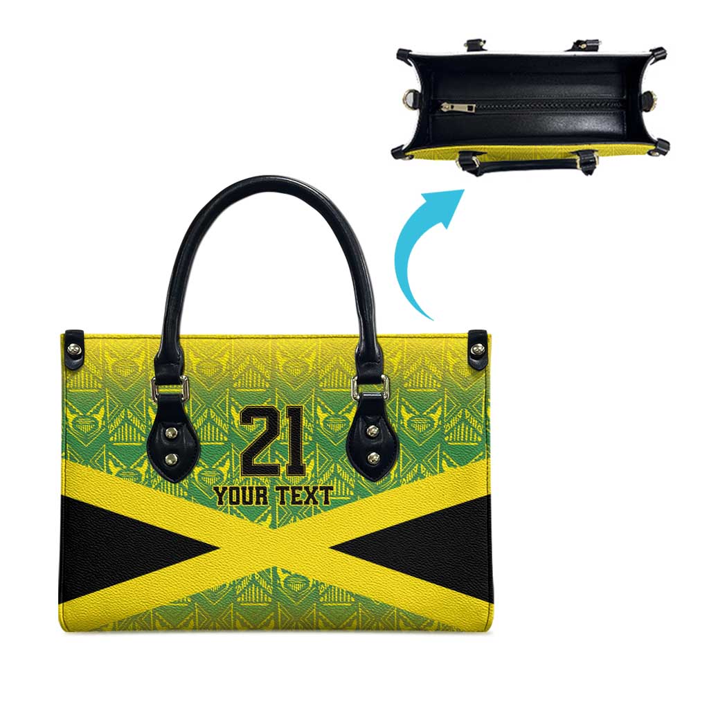 Afro-Jamaicans Custom Leather Bag Reggae Boyz With Traditional Pattern